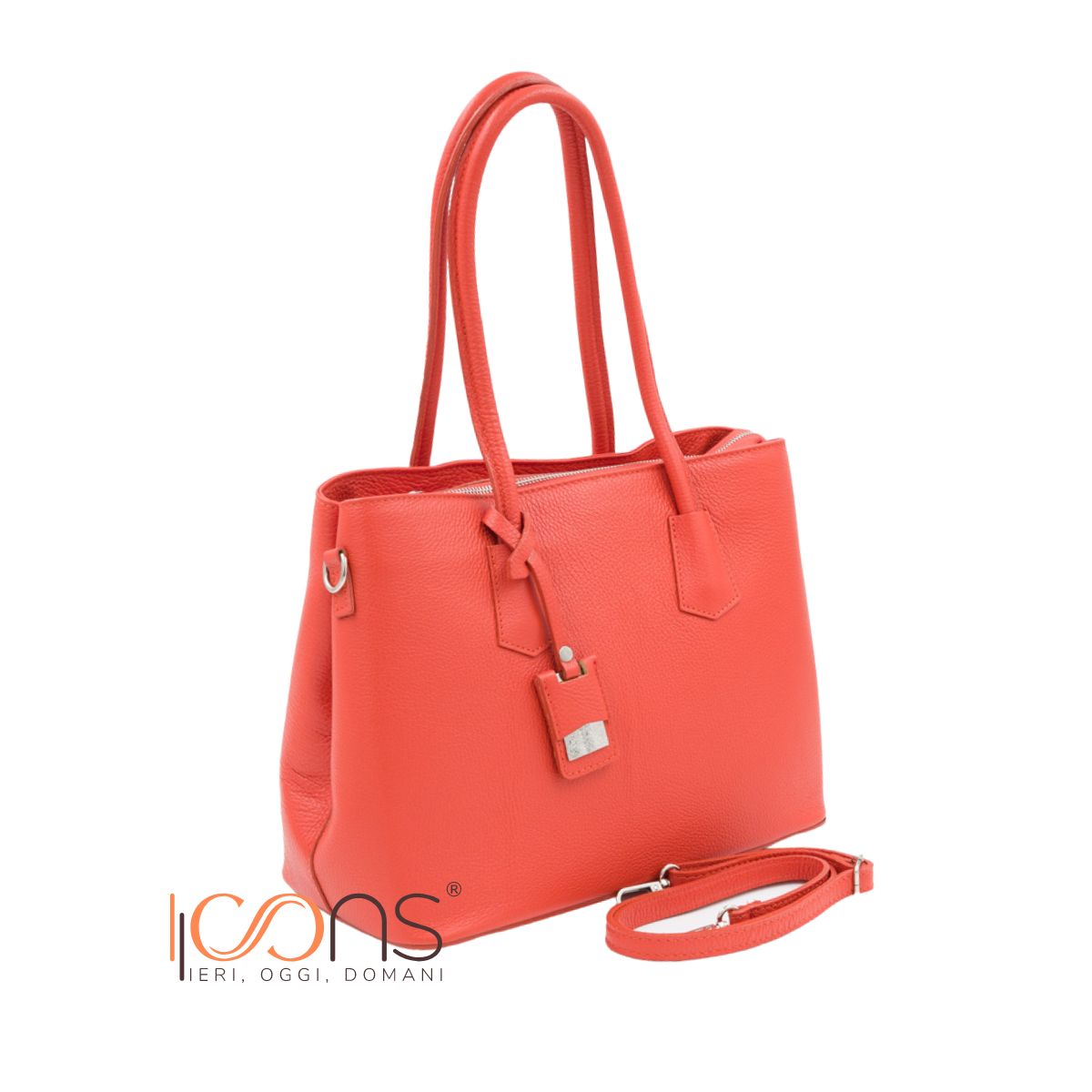 Icons, Sac à bandoulière en cuir Miss Lucinda, Orange
